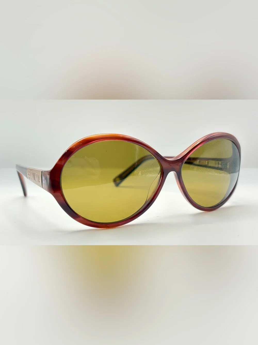 Cinzia Designs Vivid Brown Purple Oval Sunglasses Frames Only